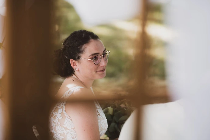 Photo de couple mariage par zoom cadre