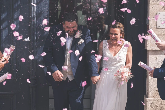 Photo de couple mariage par zoom cadre