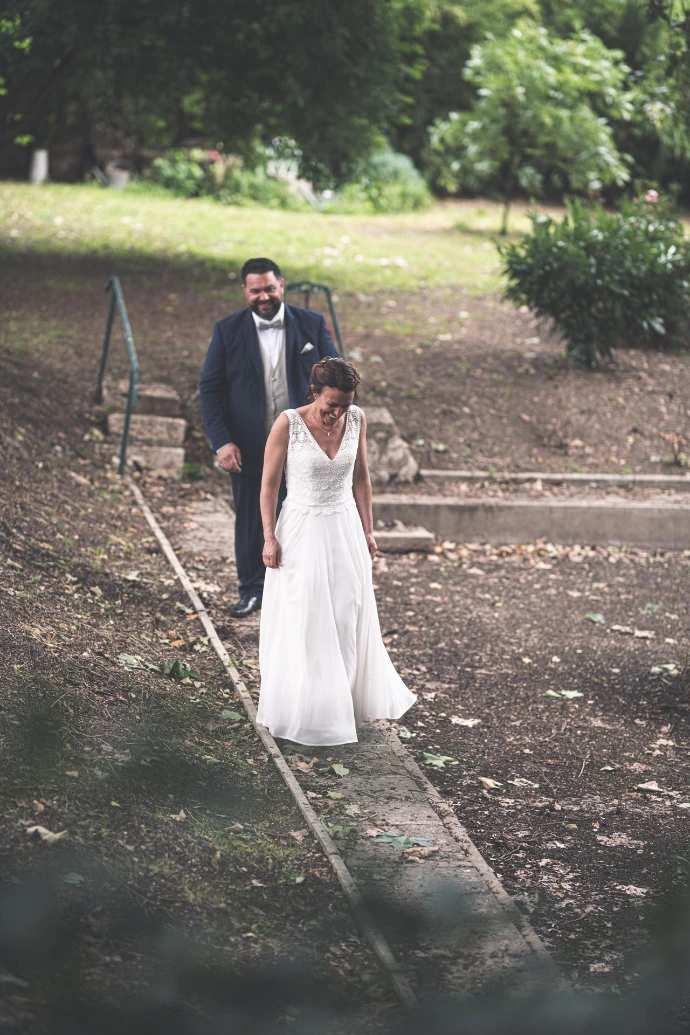 Photo de couple mariage par zoom cadre