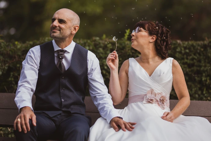 Photo de couple mariage par zoom cadre