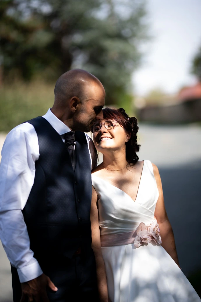Photo de couple mariage par zoom cadre