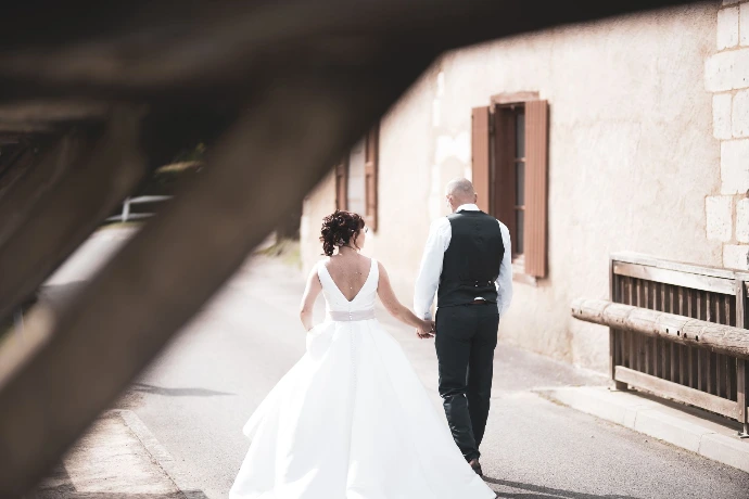 Photo de couple mariage par zoom cadre