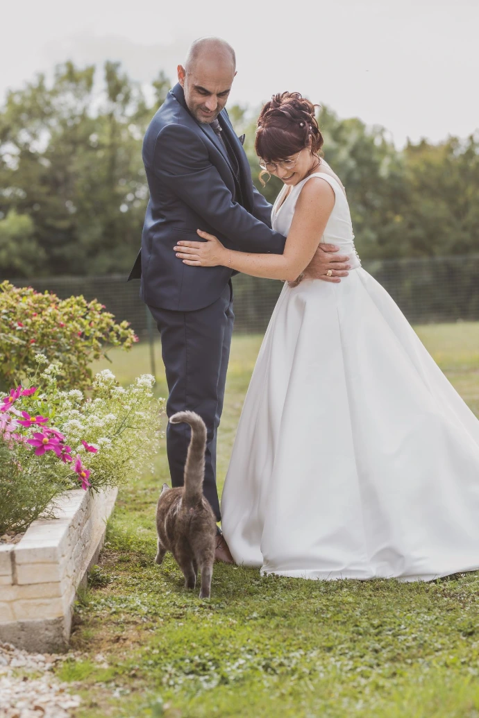 Photo de couple mariage par zoom cadre